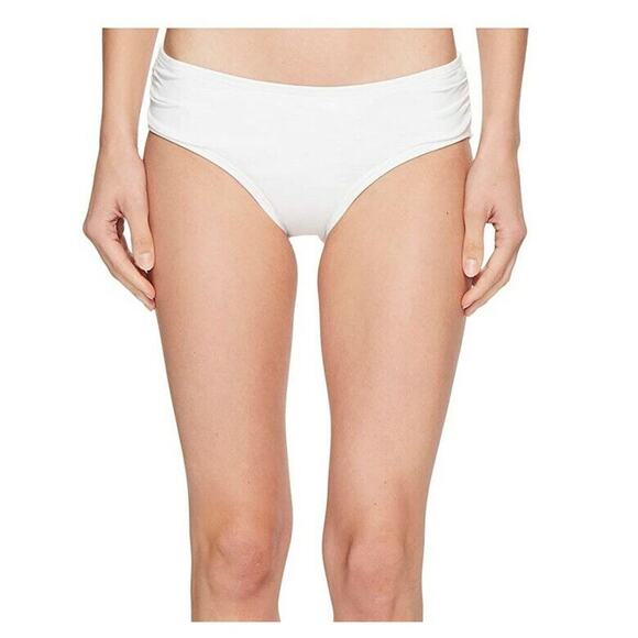 Michael Kors Iconic Solids Shirred Bikini Bottoms White Size XS - Picture 1 of 2